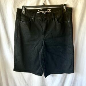 Seven7 Black Jean Shorts Distressed Cut-Off Style
